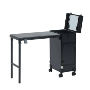 Mesa portatil de uña o maquillaje negra
