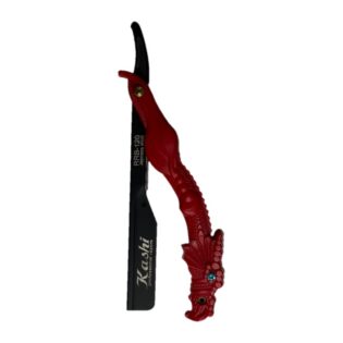 Navaja Kashi Professional Razors RRB-120 con mango rojo en forma de dragón