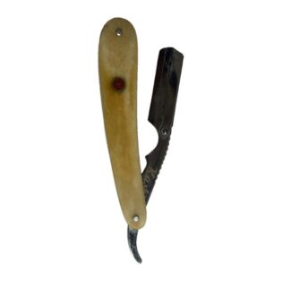 Navaja de barbero Kashi RBN-102 con mango color crema