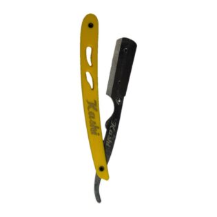 Navaja de barbero Kashi RY-105 con mango amarillo