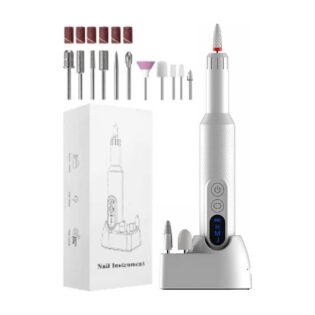 Torno de uñas recargable Nail Instrument con base y brocas
